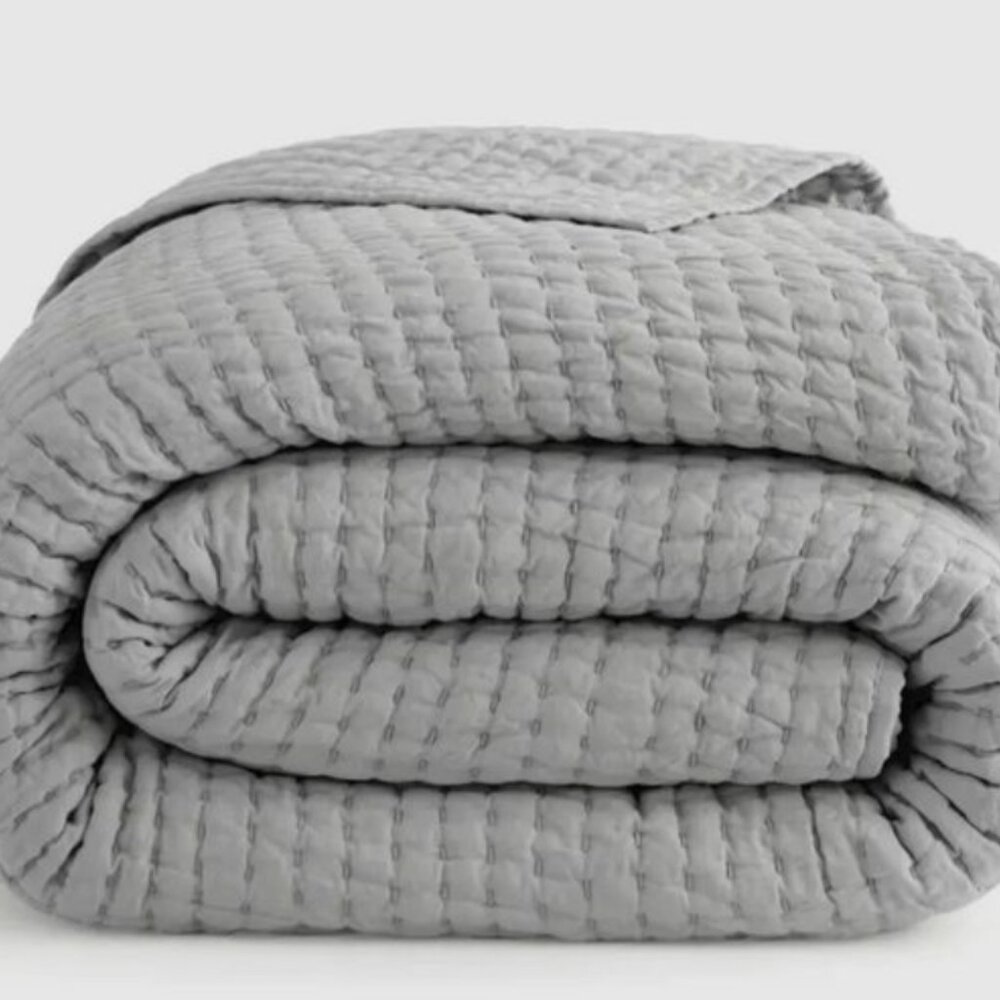European Linen Cotton Stitch Quilt, King/Cal King